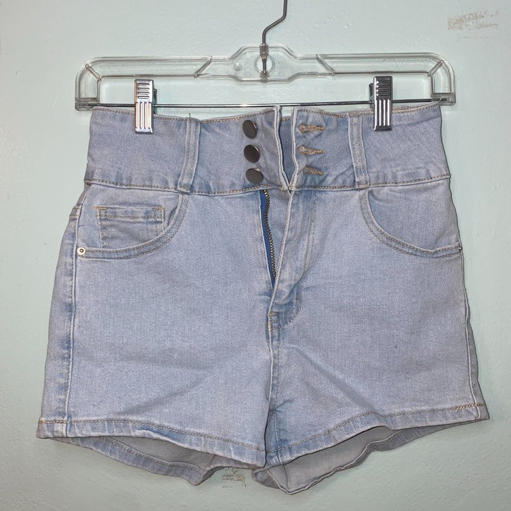 SHEIN Light Blue Denim Shorts